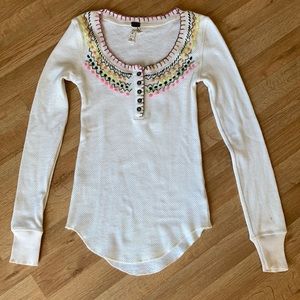 Free People embroidered Henley
